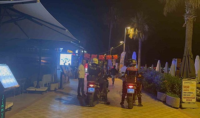 Marmaris'te meşale şovlu eğlencelere emniyetten denetim