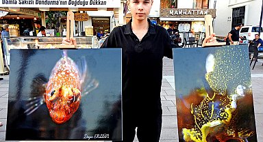 Mavi dünyanın güzelliklerini objektifine taşıdı, Çeşme'de sergiledi