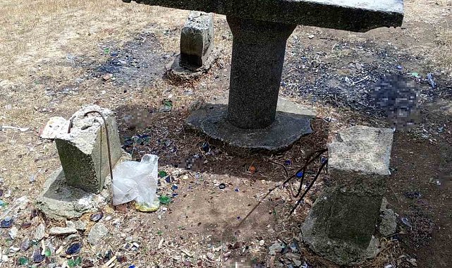 Mesire alanındaki oturma alanlarına zarar verdiler