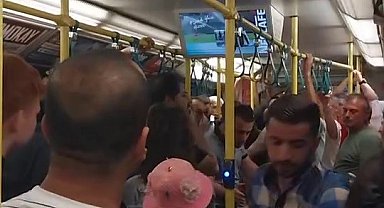 Metroda yer verme tartışması çıktı, ortalık karıştı...