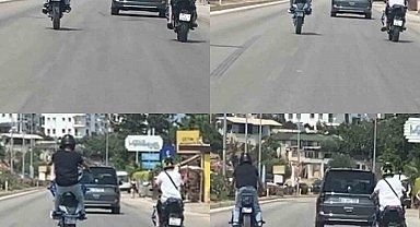 Motosikletli sürücüden D-400 karayolunda tehlikeli hareketler