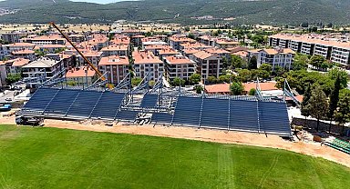 Muğla Atatürk Stadyumu'nda yeni tribün inşaatı hızla sürüyor