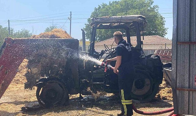 Muratlı'da traktör yangını: 1 yaralı
