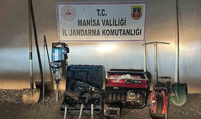 Ormanlık alanda kaçak kazıya suçüstü