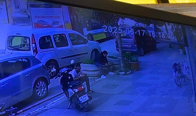 Otobüs ile motosikletin kazası kamerada