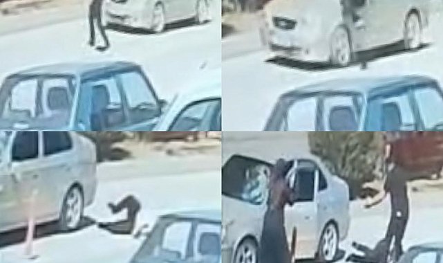 Otomobil yayaya çarptı: O anlar kamerada