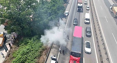 Otoyolda yangın paniği