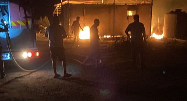 Prefabrik ev dakikalar içinde kül oldu