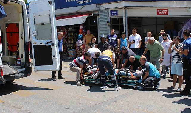 Refüje çarpıp savrulan motosiklet sürücüsü yaralandı