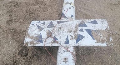 Sahile balık değil, savaş bölgesinde kullanıldığı düşünülen hava aracı vurdu