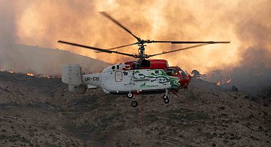 Sakız Adası'ndaki orman yangınları 3'üncü günde devam ediyor