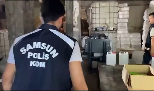 Samsun merkezli 8 ilde sahte alkol şebekesine operasyon: 4 ton etil ve metil alkol ele geçirildi
