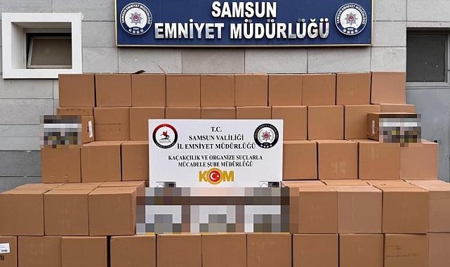 Samsun'da 2 milyon 862 bin adet kaçak makaron ele geçirildi