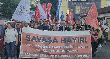 Samsun'da 'savaşa hayır' yürüyüşü