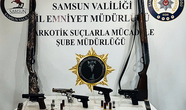 Samsun'da 5 tabanca ele geçirildi: 2 gözaltı