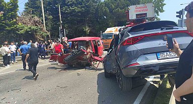 Samsun'da panelvan araç ile otomobil çarpıştı: 5 yaralı