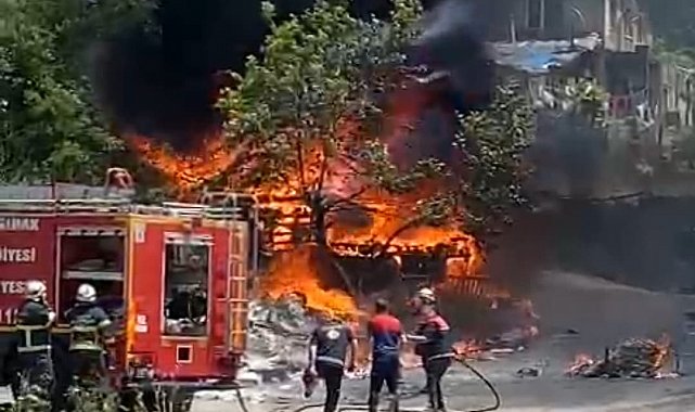 Sanayi sitesinde korkutan yangın