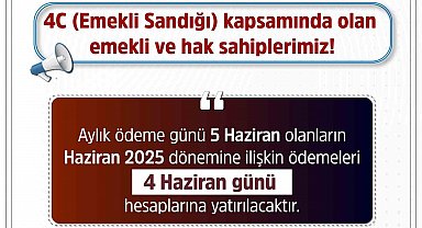 SGK: "Emekli ve hak sahiplerimizin ödemeleri 4 Haziran'da hesaplara yatırılacak"