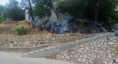 Sigara içen çocuklar otları tutuşturdu