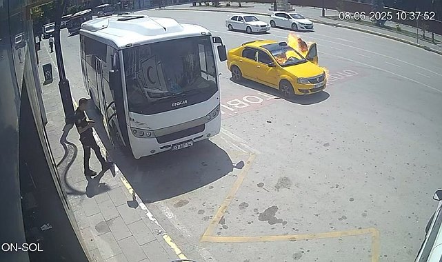 Sürücünün yanmaktan saniyelerle kurtulduğu an kamerada