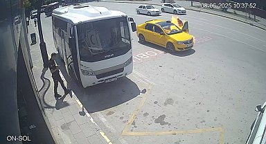 Sürücünün yanmaktan saniyelerle kurtulduğu an kamerada