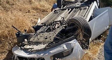 Sürücüsünün kontrolünden çıkan otomobil takla attı: 2 yaralı