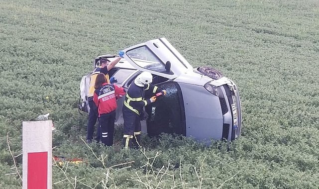 Takla atan otomobil hurdaya döndü: 1 yaralı