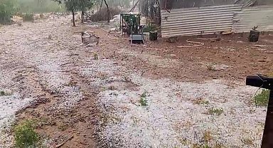 Tavşanlı'da sağanak yağmur ve dolu yağışı