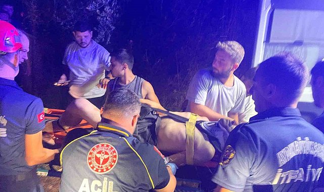 Uçurumdan uçan motosiklet sürücüsü yaralandı