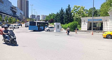 Vale ile otobüs şoförünün demir çubuklu kavgası kamerada