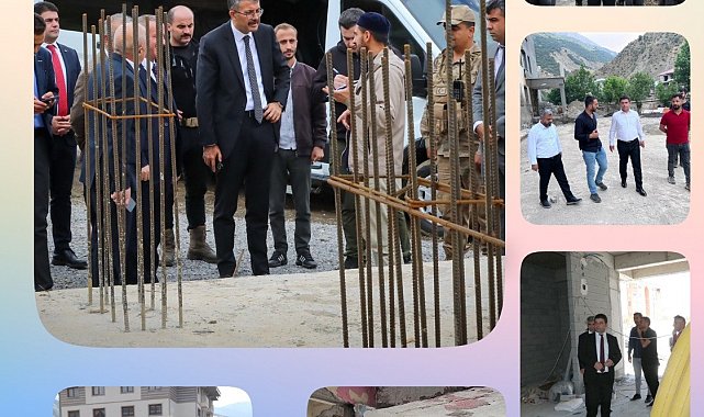 Vali Çelik'ten okul inşaatlarında inceleme