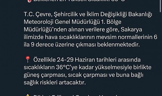 Valilik uyardı: Sakarya'da o saatlerde dışarı çıkmayın