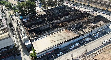 Yangındaki büyük hasar gün aydınlanınca ortaya çıktı