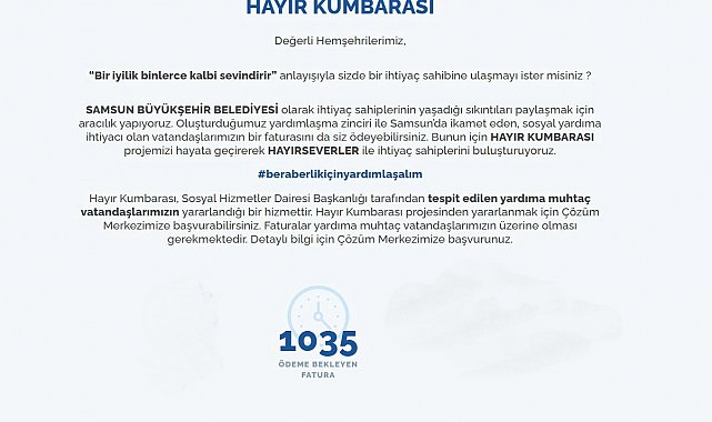'Hayır Kumbarası' projesi