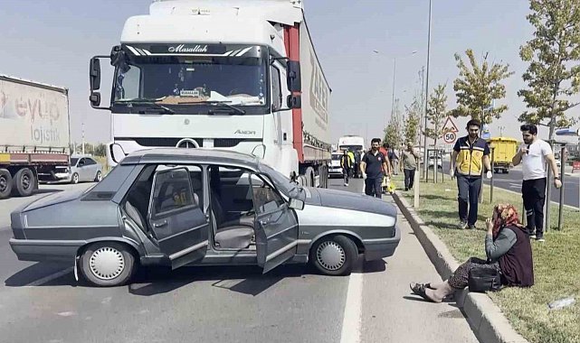 Aksaray'da tır otomobile çarptı: 3 yaralı