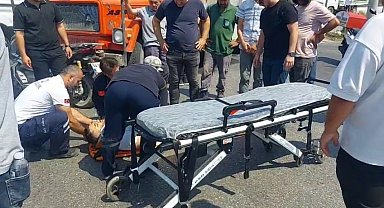Akyazı'da tanker ile motosiklet çarpıştı: 1 yaralı