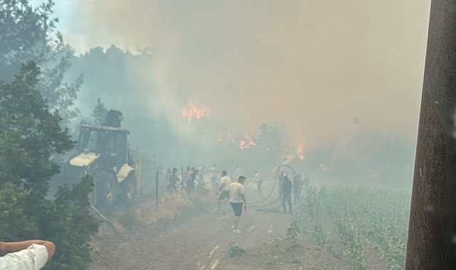 Alevlerin Örenköy'e ulaşmaması için canla başla çalışıyorlar