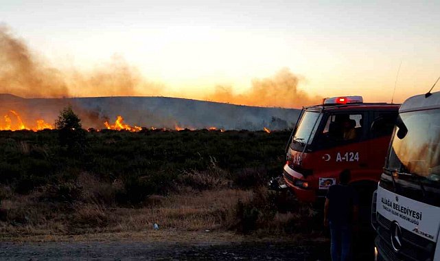 Aliağa'da otluk alandaki yangın kontrol altına alındı