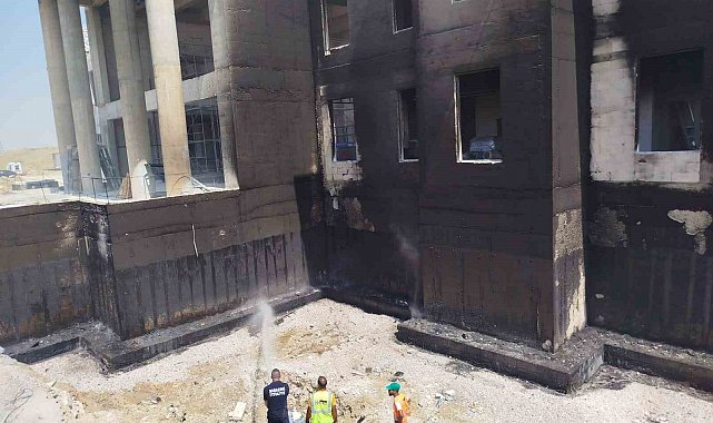 Babaeski'de yüksek hızlı tren şantiyesinde yangın çıktı