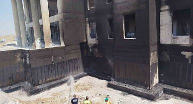 Babaeski'de yüksek hızlı tren şantiyesinde yangın çıktı