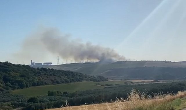 Balıkesir'de çıkan yangına havadan ve karadan müdahale ediliyor