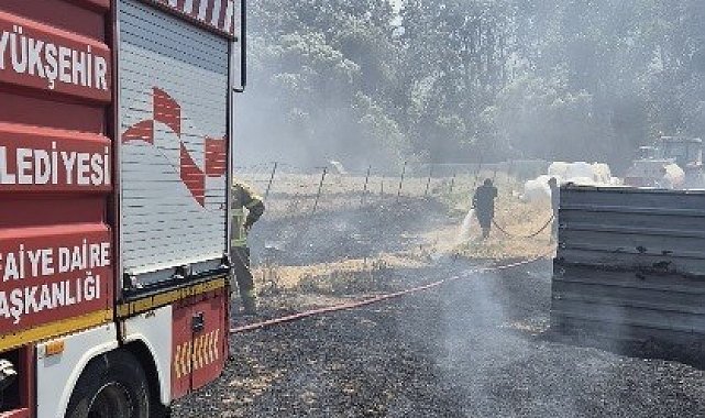 Bandırma'da anız ve ot yangını söndürüldü