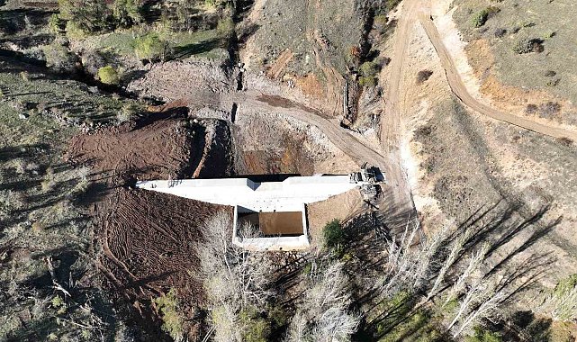 Bayburt Alaca köyünde taşkın kontrol inşaatı tamamlanıyor