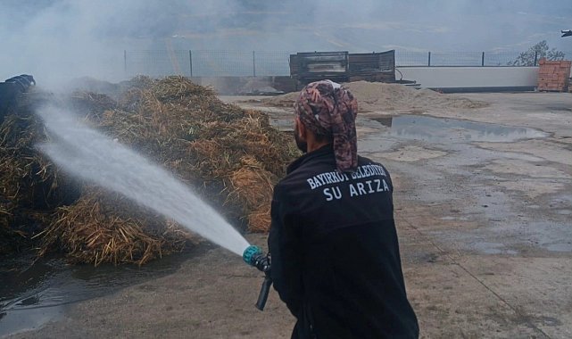 Bayırköy Belediyesi yangın bölgesinde soğutma çalışmalarına katıldı