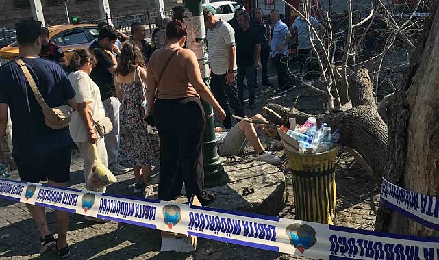 Beşiktaş'ta kaldırımda giden 3 kişinin üzerine ağaç devrildi