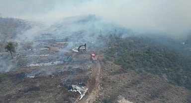 Bilecik'te çıkan orman yangının bıraktığı hasar havadan böyle görüntülendi