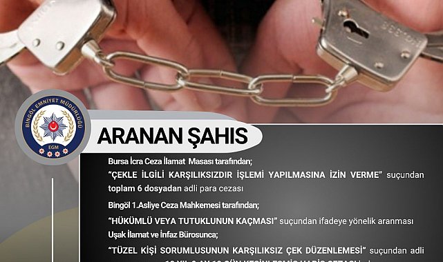 Bingöl'de 10 yıl kesinleşmiş hapis cezası bulunan şahıs yakalandı