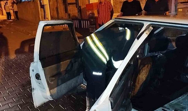 Bingöl'de park halindeki araç alev aldı