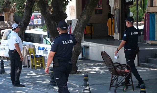 Bodrum'da zabıta ekiplerinden işgaliye denetimi