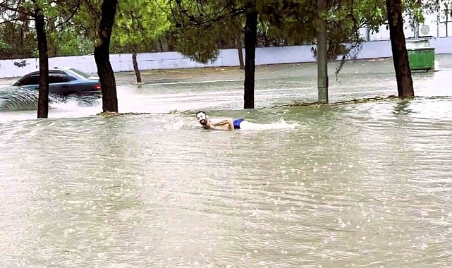 Bulvarda yüzüp sıra dışı bir tepkiye imza attı